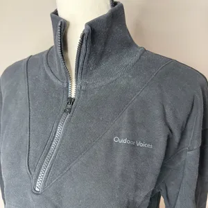 Outdoor Voices Half Zip Cropped Pullover Sweatshirt Black Medium M Activewear thumbnail 4