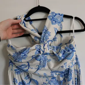 Grace Karin Floral Blue and White Women's dress thumbnail 5