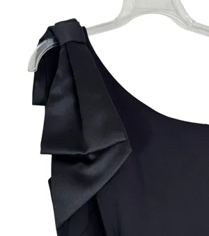 Eliza J Satin Bow One Shoulder Long Formal Dress Black Size 4 thumbnail 8