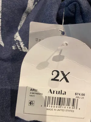 Arula Strawberry Farms Navy Crewneck Sweatshirt NWT 2X thumbnail 3