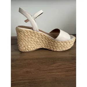 Universal Threads Wedge Sandals Womens 8.5 Cream White Espadrille Platform Strap thumbnail 5