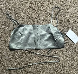 NWT ZARA Silk Tie‎ Up Top thumbnail 1