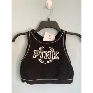 PINK Sports Bra Crop Medium Black Activewear Athleisure Athleticwear thumbnail 5