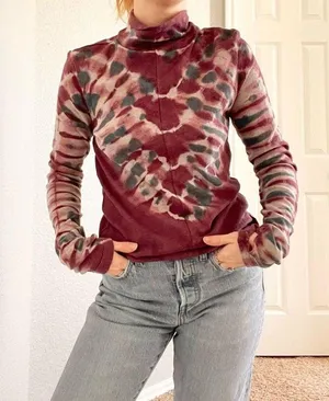 Tie Dye Tie It zip Turtleneck Top thumbnail 2