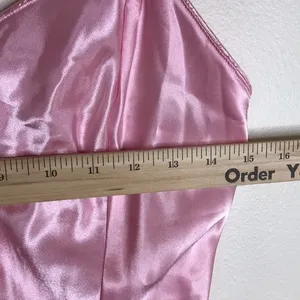 vtg Cacique 90s ladies pink button up‎ nightie babydoll romper size small sexy thumbnail 6