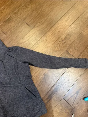 Lululemon Think Fast Pullover in Heathered Herringbone Black Size 10? - C30-131 thumbnail 5