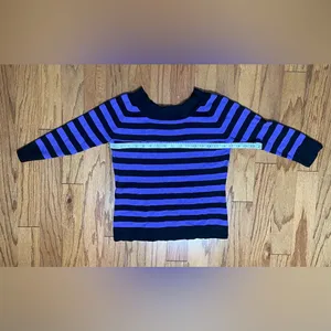Joseph A- Black and Purple Striped Long Sleeve Top Size L thumbnail 5