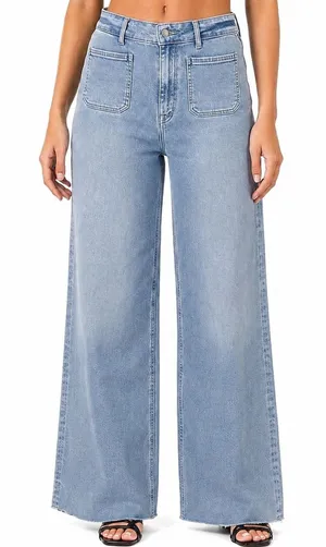 Mica Denim Wide Leg Crop Jeans Size‎ 32 Fits 12-14 Inseam 25" Stretch Pockets thumbnail 1