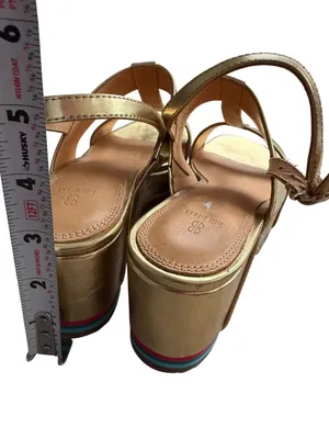 BILL BLASS Gold Platform Sandals Size 7.5 thumbnail 5