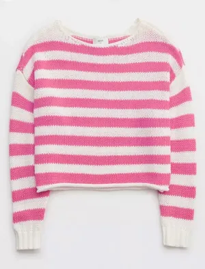 Aerie Coquette Off the Shoulder Striped Sweater thumbnail 2