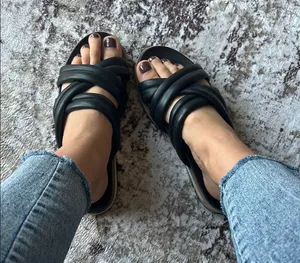Women's Black Strappy Sandals Size 9 thumbnail 1