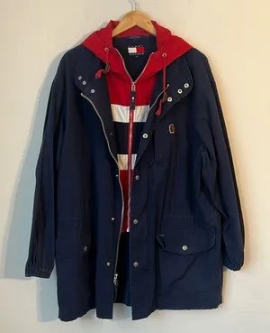 Tommy Hilfiger Varsity Crew Preppy Navy Spring Jacket Size Medium ⚫️ thumbnail 1