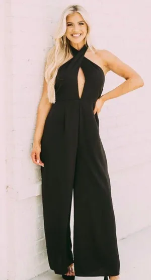 These Three Boutique Wide Leg Halter Neck Jumpsuit thumbnail 2