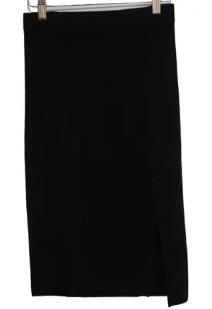 Womens Abercrombie & Fitch Black Midi Pencil Skirt With High Cut Slit Size XS thumbnail 1