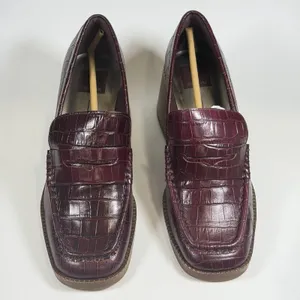 Dolce Vita Size-8.5 Loafers Talie Cabernet Leather Block‎ Heel Penny Burgundy thumbnail 9