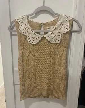 Anthropologie Sweater Tank With Collar thumbnail 1
