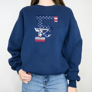 Soffe Vintage 90s Embroidered American Flag Eagle Sweatshirt thumbnail 1