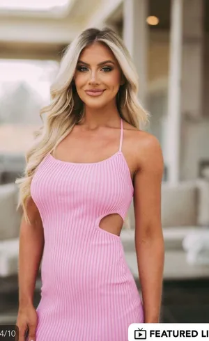These Three Boutique Ribbed Cut Out Midi Dress thumbnail 4