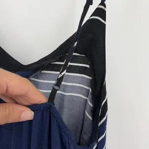 Old Navy Stripe Maxi Sundress Sz XS Coastal Preppy Boho Beach Navy Slip Minimal thumbnail 7