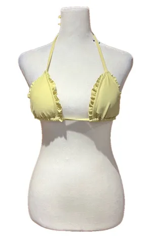 Forever 21 Yellow Ruffle Edge Triangle Bikini Top thumbnail 1