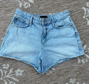 Zara Light Blue High-Rise Denim Shorts thumbnail 1