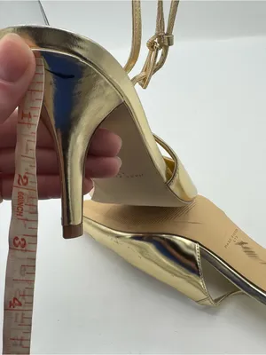 Marc Fisher Dorie Pointed Gold Patent Leather Slingback Pumps Size 9 glam glitz thumbnail 6