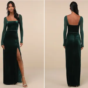 LULU's Prom Wedding Sexy Regal Sexy Romantic Elegant Velvet Maxi Dress thumbnail 4