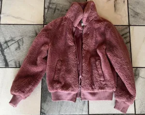 Miss Selfie Faux Fur Jacket Pink thumbnail 1