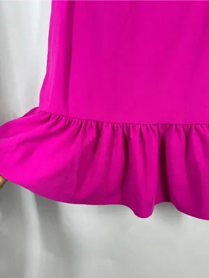 Maia Bright Pink Ruffle Hem Sleeveless Dress Size 6 thumbnail 5