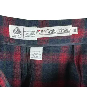 Vintage JH Collectibles Red Green Plaid Wool Midi Skirt Pleated Classic Size 14 thumbnail 4