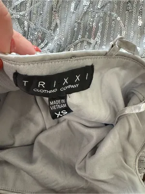 Trixxi silver sequin fringe mini dress thumbnail 5