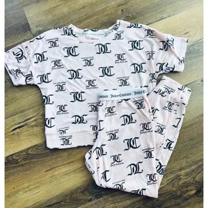 Juicy Couture Pink Sleepwear Loungewear Pajama Set Jogger‎ Logo Terrycloth Y2K M thumbnail 2