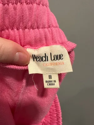 Peach Love Pearl Detail Terry Cloth Shorts Pink thumbnail 8