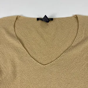 Boston Proper Sweater Womens Medium Beige‎ V Neck Long Sleeve Knit Pullover thumbnail 2