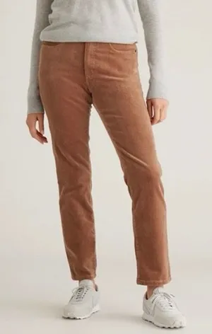 Quince Size 10 Organic Stretch Corduroy Straight Leg Pants Warm Brown Tan thumbnail 1