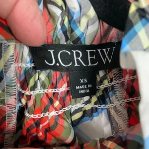 J.Crew Tartan Plaid Smocked Neck Popover Blouse Sz.XS thumbnail 6