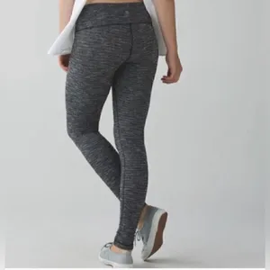 Lululemon Wunder Under Pant Coal Mini Check Pique Texture Knit Leggings Size 2 thumbnail 3