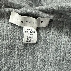 TOPSHOP Long Line Cozy Knit Oversized Cardigan Grey Women’s Small thumbnail 3