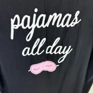Ekouaer Black Short Sleeve Soft Stretchy Rayon "Pajamas‎ all day" Top Size M thumbnail 3