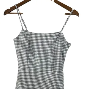 Wilfred Aritzia Size 2 Gingham Mini Dress Black White Checkered Spaghetti‎ Strap thumbnail 3
