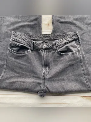H&M ultra high waist wide leg relaxed fit washed out black fall winter basic 12 thumbnail 2