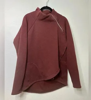 Athleta Pullover Sweatshirt Size Medium Maroon Zip Athleisure Active thumbnail 1
