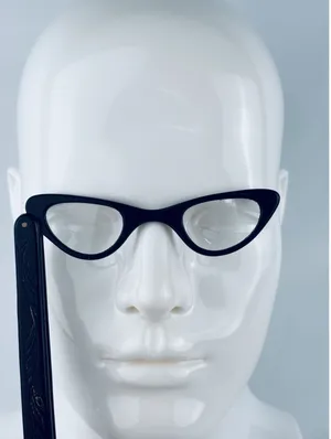 Vintage Folding Cat Eye Glasses MCM Opera Reader Funky Fun Retro 50s 60s thumbnail 1