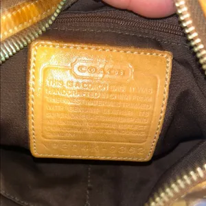 Coach Vintage Signature Canvas Monogram with Tan Leather Crossbody/Shoulder Bag thumbnail 11