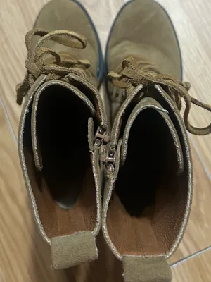 INA Mi.im Tan Suede Lace-Up Chunky Heel Ankle Boots thumbnail 6