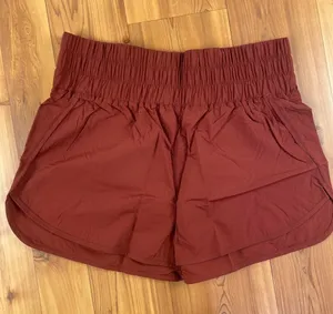 Zenana Windbreaker Athletic Shorts Plus Size 1X Smocked Waist Nylon NWOT Granola thumbnail 1