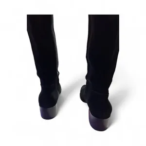Steve Madden Giselle Black Suede Leather Pull On Riding Knee High Boots Sz 7.5M thumbnail 5