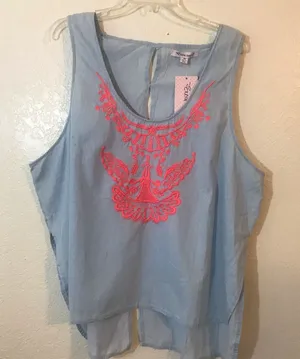 Extra Touch blouse SZ 2X Blue thumbnail 1