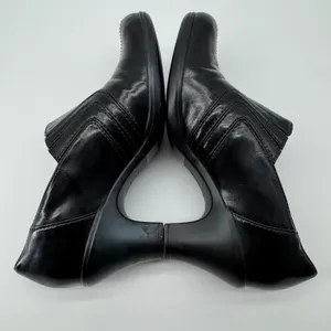 Clarks Chiffon‎ Petal Pumps 6.5M Black Slip On Stitched Heel Comfort Teacher thumbnail 7