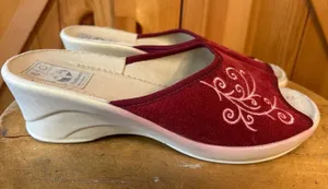 BIO Nature Womens Shoes Sz EU 38 US 7.5-8 Adanex Wedge Sandals Red thumbnail 1